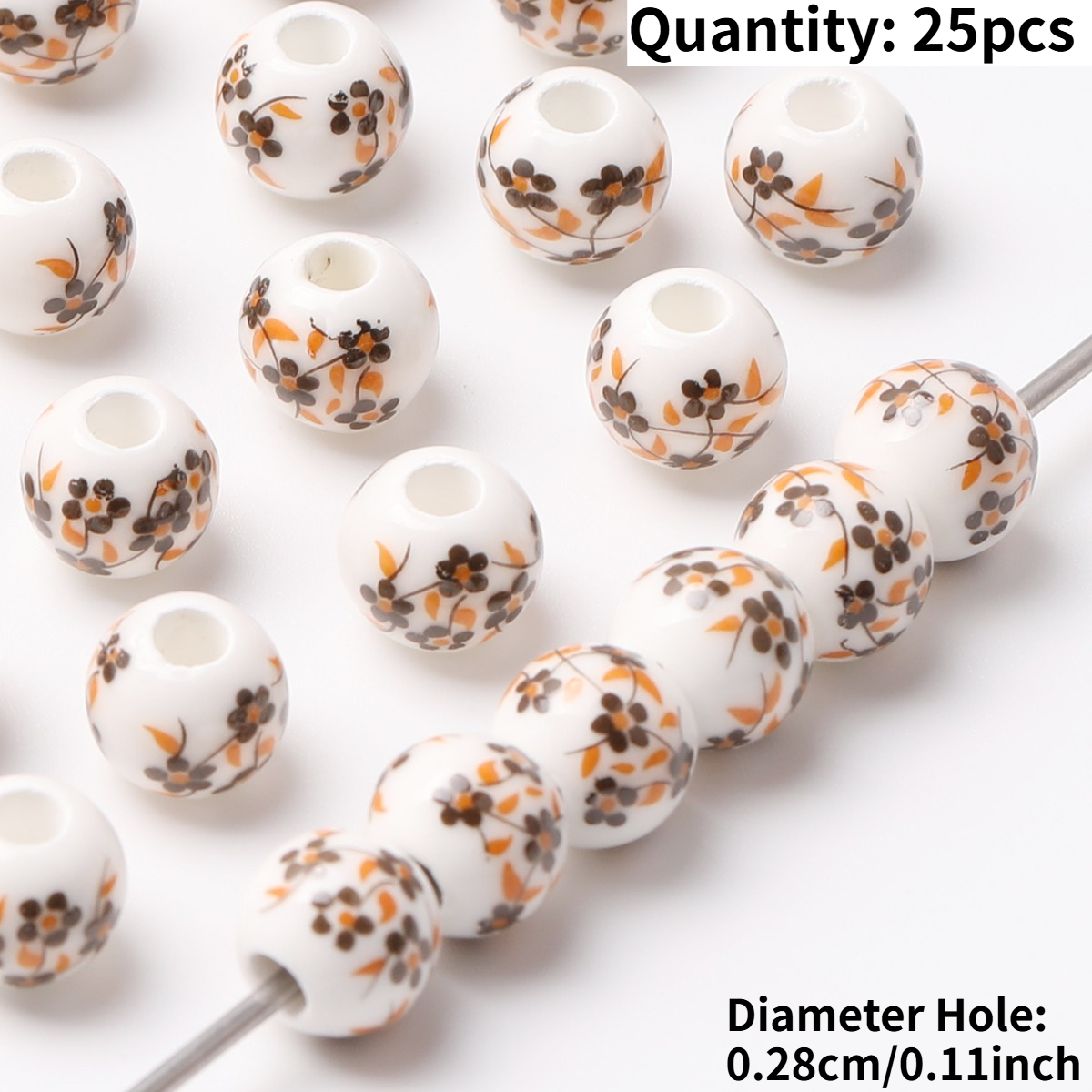 25pcs Vintage Ceramic Beads for DIY Jewelry Making